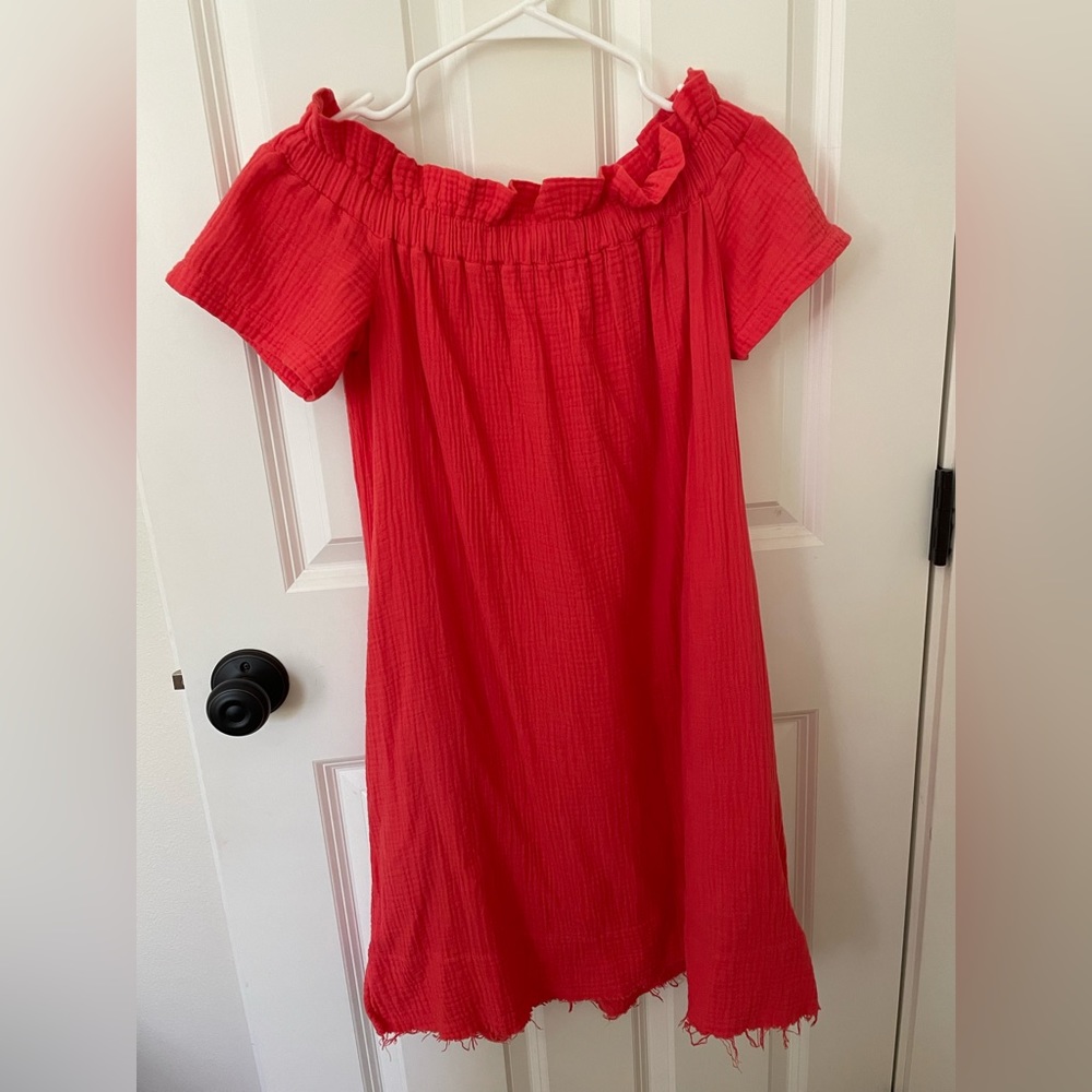 Anthropologie Off-Shoulder Sundress, Coral